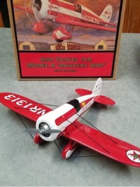 WINGS OF TEXACO 1930 Travel Air Model R Mystery Ship In Box & COA Airplane Bank